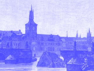 Die vom Hochwasser zerstörte Karlsbrücke in Prag 1890. Quelle: Das Buch für alle: ill. Blätter zur Unterhaltung und Belehrung für d. Familie und Jedermann, Heft 7 (1890)