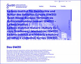 Die Startseite des GWZO in schwerer Sprache