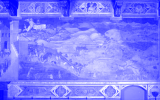 Allegory of good government (detail), A. Lorenzetti, fresco on Siena’s townhall, source: Google Art Project