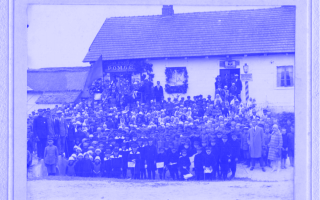 Ceremonial opening of the shop of the rural district co-operative Pomoc (help) in Góra Puławska (1930s) © Cooperative Museum Warsaw